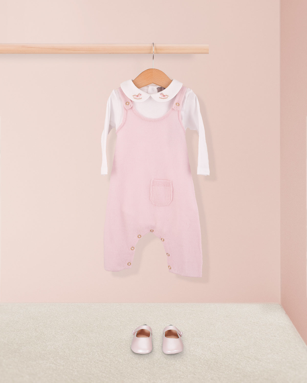 Aspen Pink Wool Knit Overall
